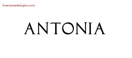 Antonia Regal Victorian Name Tattoo Designs