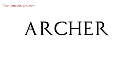 Archer Regal Victorian Name Tattoo Designs
