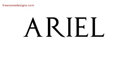 Ariel Regal Victorian Name Tattoo Designs