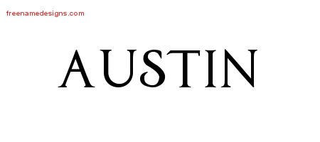 Austin Regal Victorian Name Tattoo Designs