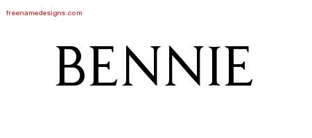 Bennie Regal Victorian Name Tattoo Designs