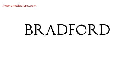 Bradford Regal Victorian Name Tattoo Designs