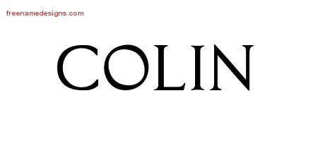 Colin Regal Victorian Name Tattoo Designs