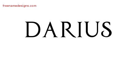 Darius Regal Victorian Name Tattoo Designs