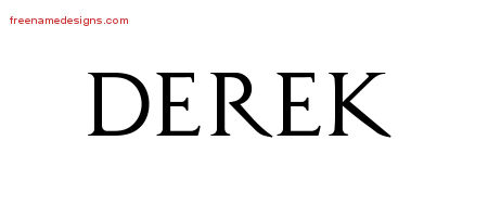 Derek Regal Victorian Name Tattoo Designs