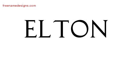 Elton Regal Victorian Name Tattoo Designs