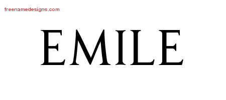 Emile Regal Victorian Name Tattoo Designs
