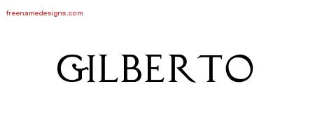 Gilberto Regal Victorian Name Tattoo Designs