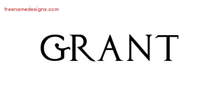 Grant Regal Victorian Name Tattoo Designs