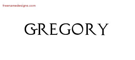 Gregory Regal Victorian Name Tattoo Designs