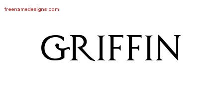 Griffin Regal Victorian Name Tattoo Designs