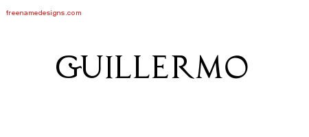 Guillermo Regal Victorian Name Tattoo Designs