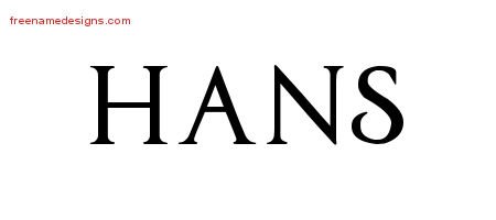 Hans Regal Victorian Name Tattoo Designs