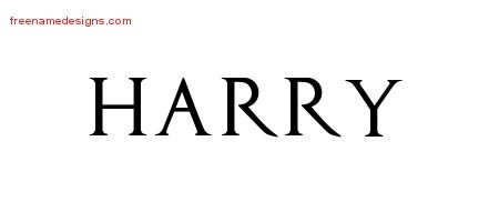 Harry Regal Victorian Name Tattoo Designs