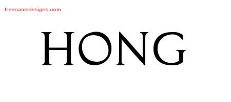 Hong Regal Victorian Name Tattoo Designs