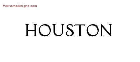 Houston Regal Victorian Name Tattoo Designs