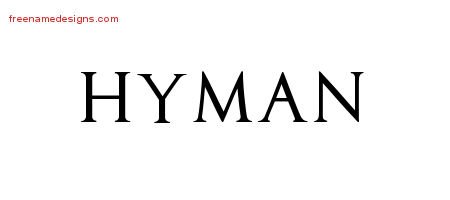 Hyman Regal Victorian Name Tattoo Designs