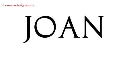 Joan Regal Victorian Name Tattoo Designs