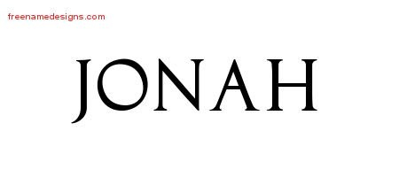 Jonah Regal Victorian Name Tattoo Designs