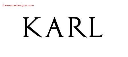 Karl Regal Victorian Name Tattoo Designs