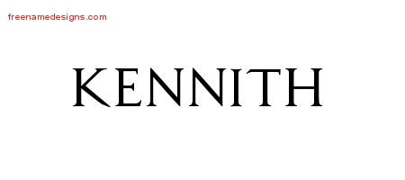 Kennith Regal Victorian Name Tattoo Designs
