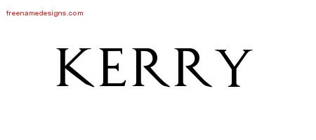Kerry Regal Victorian Name Tattoo Designs