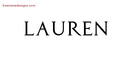 Lauren Regal Victorian Name Tattoo Designs
