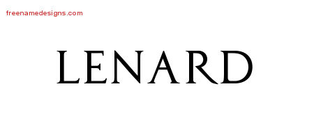 Lenard Regal Victorian Name Tattoo Designs