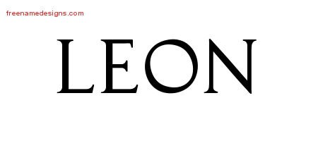 Leon Regal Victorian Name Tattoo Designs