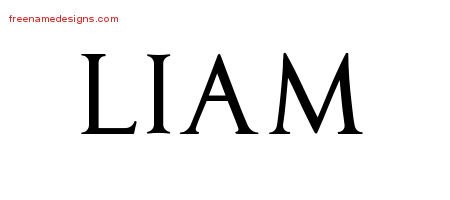 Liam Regal Victorian Name Tattoo Designs