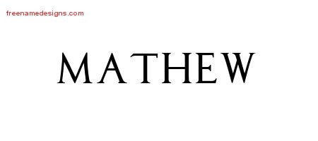 Mathew Regal Victorian Name Tattoo Designs