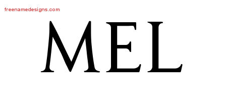 Mel Regal Victorian Name Tattoo Designs