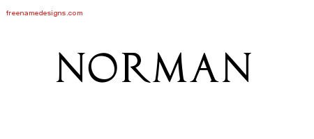 Norman Regal Victorian Name Tattoo Designs