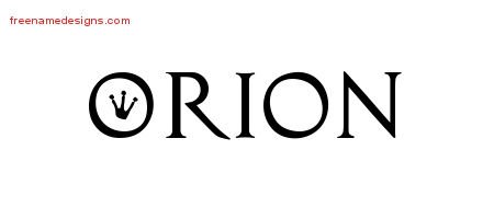 Orion Regal Victorian Name Tattoo Designs