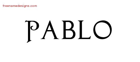 Pablo Regal Victorian Name Tattoo Designs