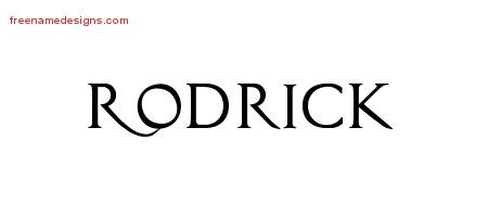 Rodrick Regal Victorian Name Tattoo Designs