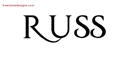 Russ Regal Victorian Name Tattoo Designs