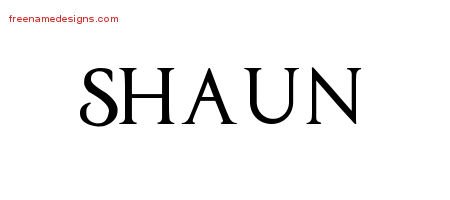 Shaun Regal Victorian Name Tattoo Designs