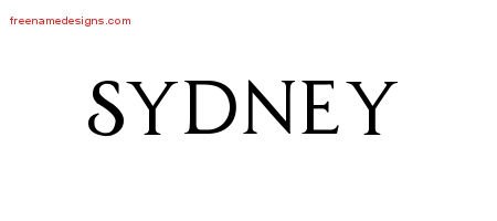 Sydney Regal Victorian Name Tattoo Designs