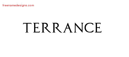 Terrance Regal Victorian Name Tattoo Designs