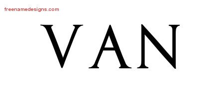 Van Regal Victorian Name Tattoo Designs