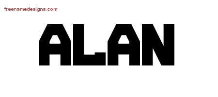 Alan Titling Name Tattoo Designs