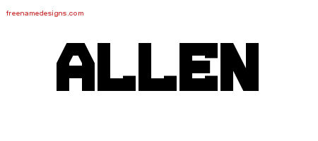Allen Titling Name Tattoo Designs
