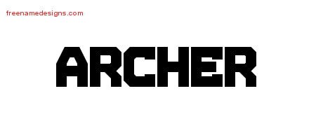 Archer Titling Name Tattoo Designs