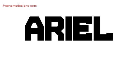 Ariel Titling Name Tattoo Designs