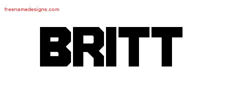 Britt Titling Name Tattoo Designs