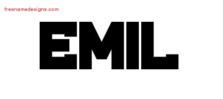 Emil Titling Name Tattoo Designs