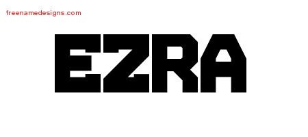 Ezra Titling Name Tattoo Designs