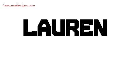 Lauren Titling Name Tattoo Designs