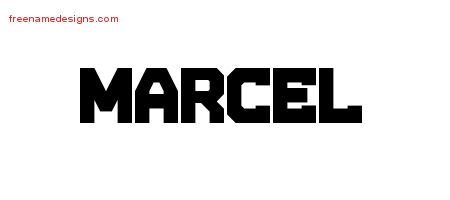 Marcel Titling Name Tattoo Designs